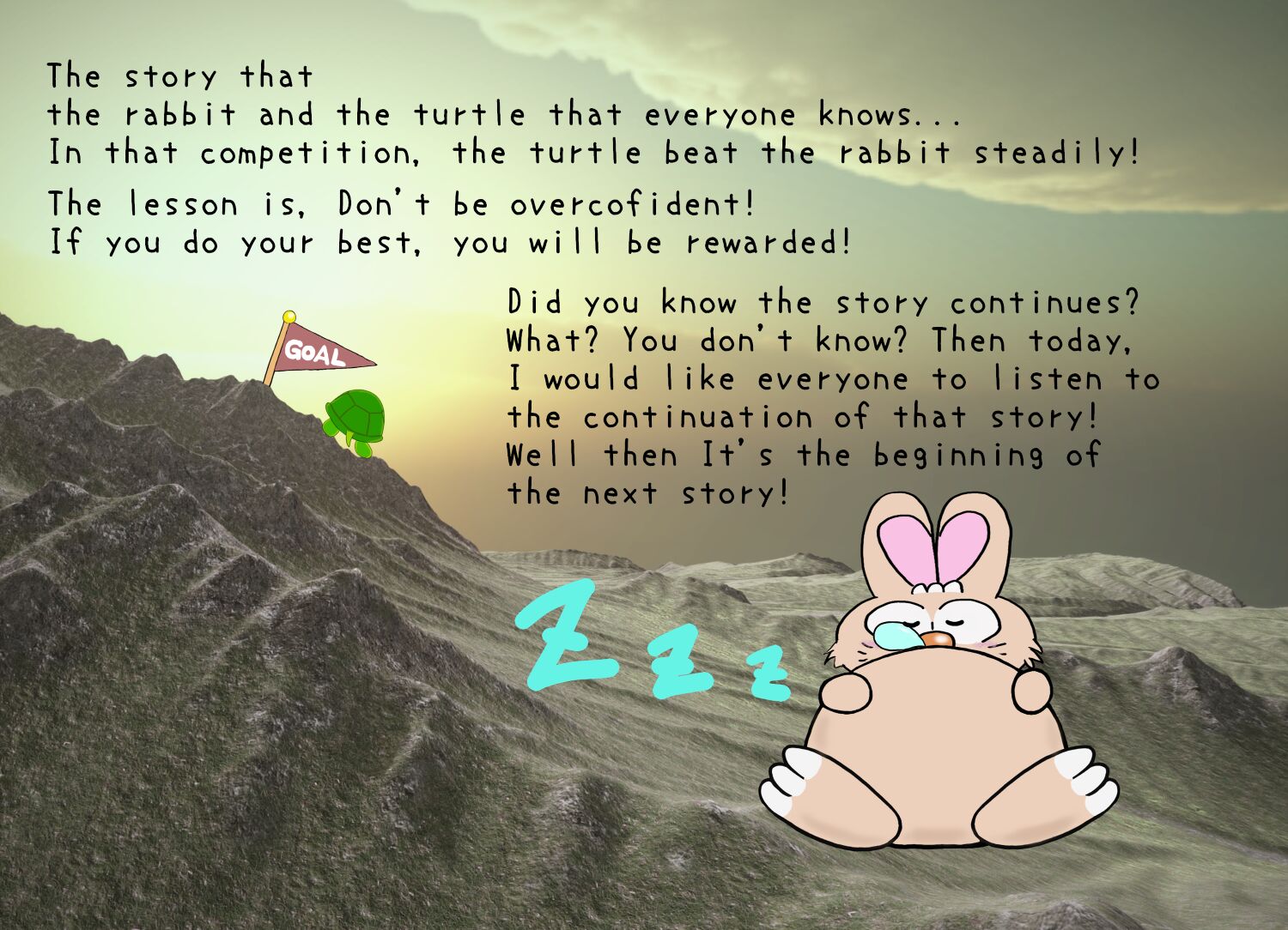 The continuation of the story of the rabbit and the turtle 英語版