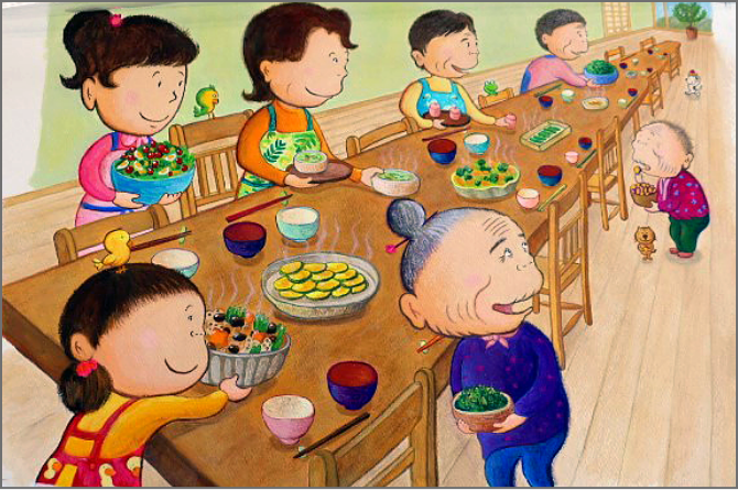 アウトラインを太めにとったイラスト