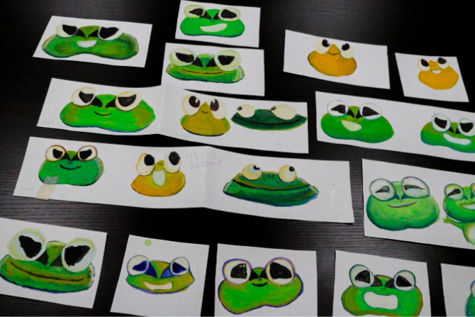 キャラクターたちの練習画